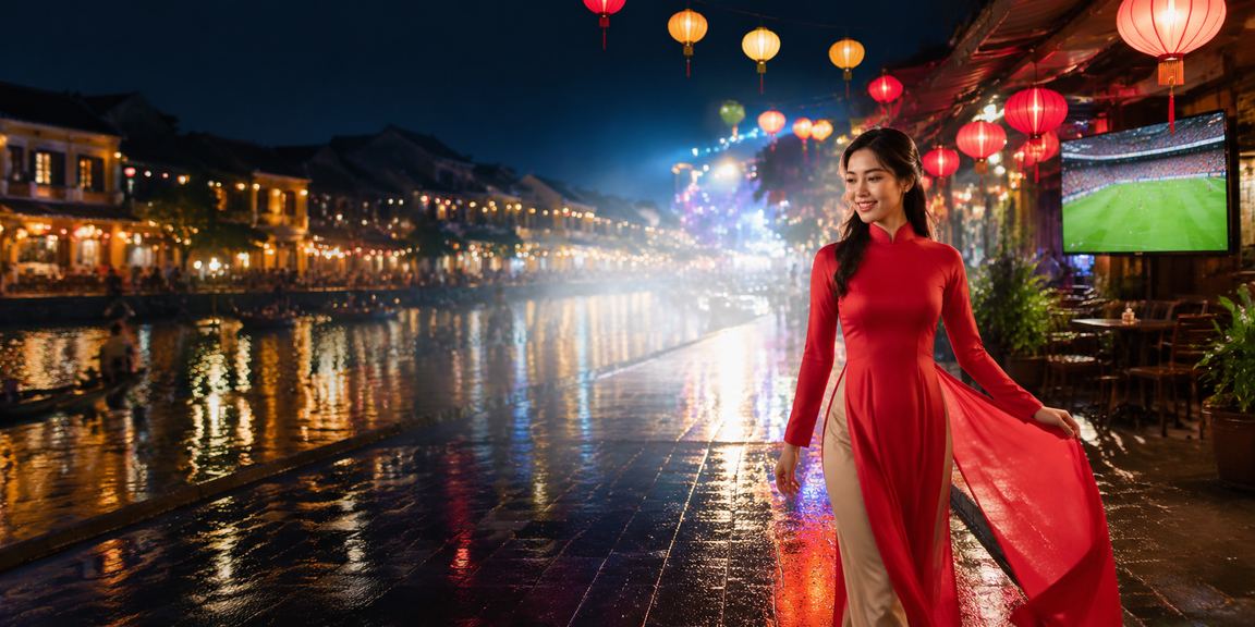 Cô gái mặc áo dài tại Hội An thưởng thức trải nghiệm casino trực tuyến